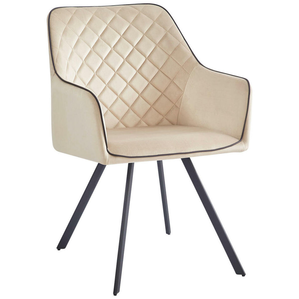 Bild 1 von Mid.you Armlehnstuhl, Beige, Textil, Stativgestell, 58x85x64.5 cm, Esszimmer, Stühle, Esszimmerstühle, Armlehnenstühle