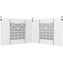Bild 1 von Outsunny 2 Seitenteile Seitenwände für 3 x 3/ 3 x 6 m Pavillon, Seitenplanen mit Fenster, Tür, Ersatzwände für Partyzelt, Oxford, Weiß