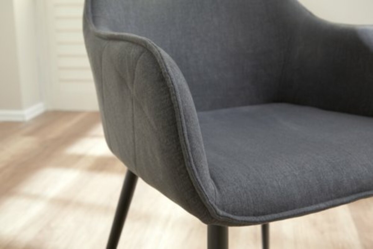 Bild 3 von Esszimmerstuhl SABRO grauer Stoff/schwarz