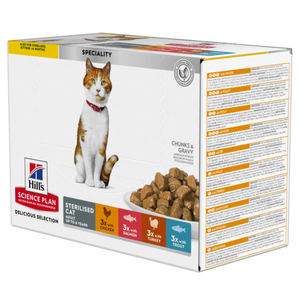 Hill's SCIENCE PLAN Sterilised Cat Adult Multipack 12x85 g