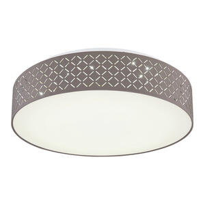 Globo Led-Deckenleuchte, Grau, Opal, Weiß, Metall, Kunststoff, Textil, 380 mm, rund,rund, 10.2 cm, 3-fach schaltbar, Farben fixierbar, Farbtemperaturwechsler, Lampen & Leuchten, Leuchtenserien