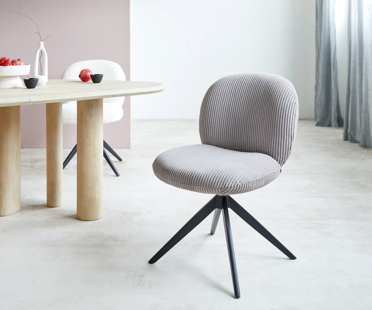 Bild 1 von Drehstuhl Nube-Flex Cord Silbergrau Kreuzgestell breit Schwarz 360° drehbar Taschenfederkern