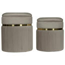Bild 1 von Mid.you Hockerset, Taupe, Gold, Textil, 2-teilig, 31.5x36x38 cm, Stauraum, Wohnzimmer, Hocker, Sitzhocker