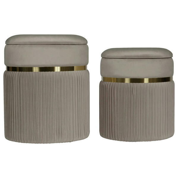 Bild 1 von Mid.you Hockerset, Taupe, Gold, Textil, 2-teilig, 31.5x36x38 cm, Stauraum, Wohnzimmer, Hocker, Sitzhocker