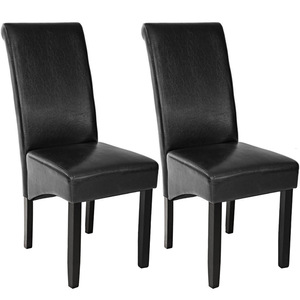 2 Esszimmerstühle, ergonomisch, massives Hartholz - schwarz