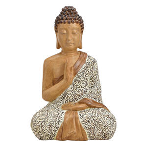 Buddha, Braun, Beige, Kunststoff, Buddha, 32x48x25 cm, Dekoration, Skulpturen & Dekoobjekte, Skulpturen