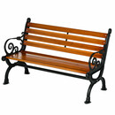Bild 1 von Outsunny Gartenbank, Parkbank, Sitzbank für 2 Personen, Balkonbank mit Armlehnen, für Garten, Balkon, wetterfest, Holz, 120 x 64 x 79 cm, Teak