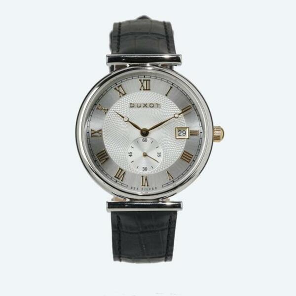 DUXOT Silberuhr 925, Ronda Quarz, grün, Lederband ansehen!
