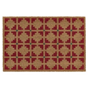 VATTENTORN  Fußmatte innen, natur/rot 40x60 cm