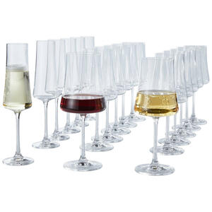 Novel Gläserset Bardolino, Klar, Glas, 18-teilig, Lfgb, Made in Europe, Essen & Trinken, Gläser, Gläser-Sets