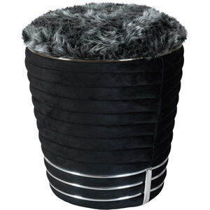 Mid.you Hocker, Graphit, Schwarz, Textil, 50 cm, Wohnzimmer, Hocker, Sitzhocker