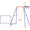Bild 1 von Outsunny Babyschaukel, Schaukel-Set, Kinderschaukel mit Fußballtor, Basketballkorb, Gartenschaukel für Kinder 3-8 Jahre, Stahl, Dunkelblau