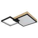 Bild 1 von Globo Led-Deckenleuchte, Opal, Schwarz, Dunkelbraun, Metall, Kunststoff, Holzwerkstoff, F, 41x10 cm, drehbar, Farbwechsler, 3-fach schaltbar, schwenkbar, Farben fixierbar, Farbtemperaturwechsler, Lam