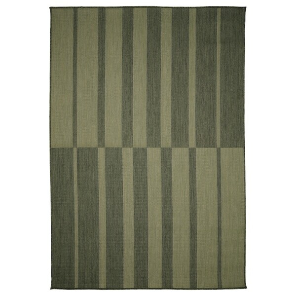 Bild 1 von KANTSTOLPE  Teppich flach gewebt, drinnen/drau, grün 133x195 cm