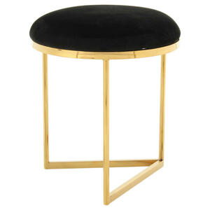 Mid.you Hocker, Schwarz, Textil, rund, 49 cm, Wohnzimmer, Hocker, Sitzhocker