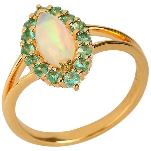 Bild 1 von Ring 925 Silver verg. Äthiopischer Opal+Smaragd