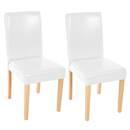 Bild 1 von 2er-Set Esszimmerstuhl Stuhl Küchenstuhl Littau ~ Kunstleder, weiß, helle Beine