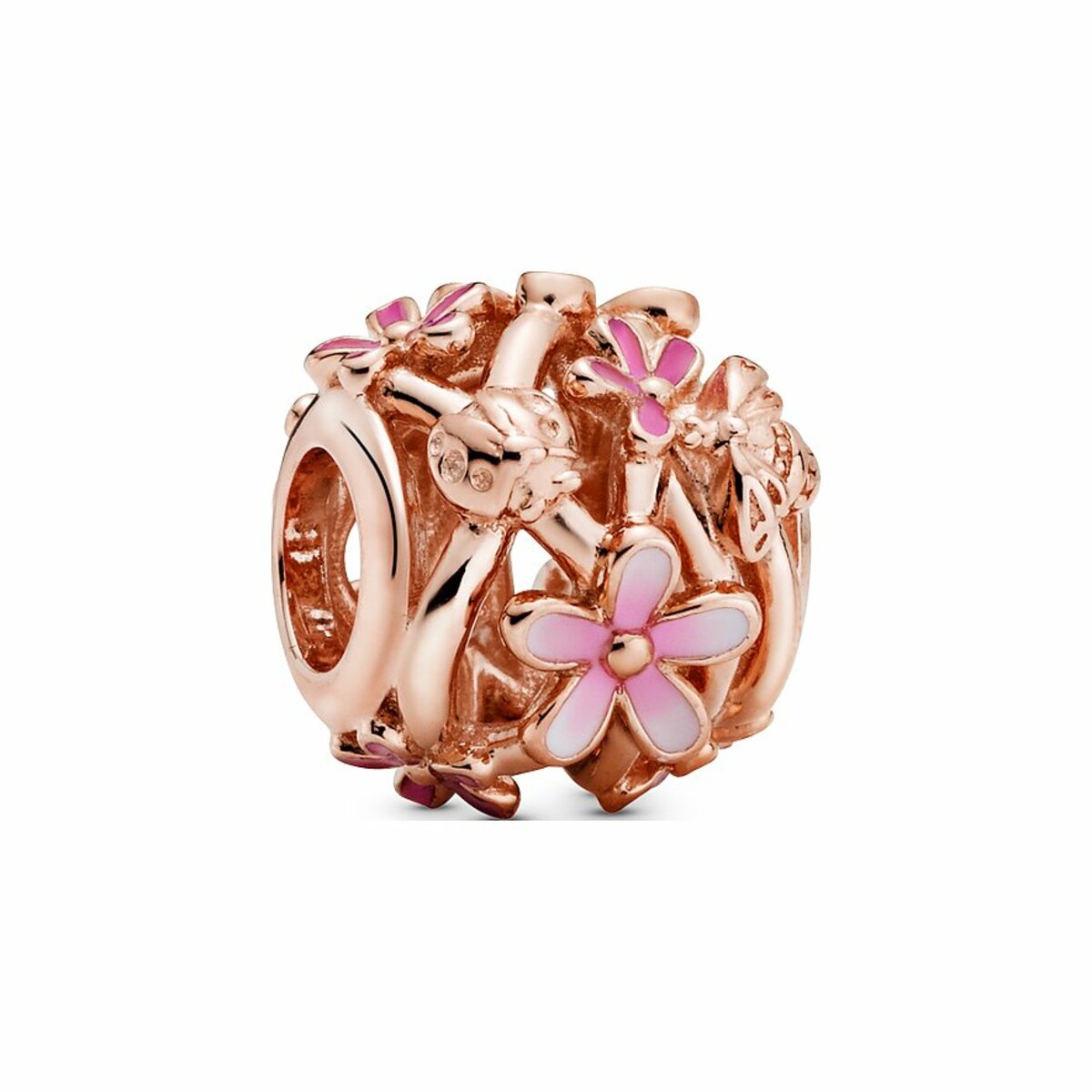 Bild 1 von Pandora Charm Moments Offen gearbeitetes rosafarbenes Gänseblümchen 788772C01
