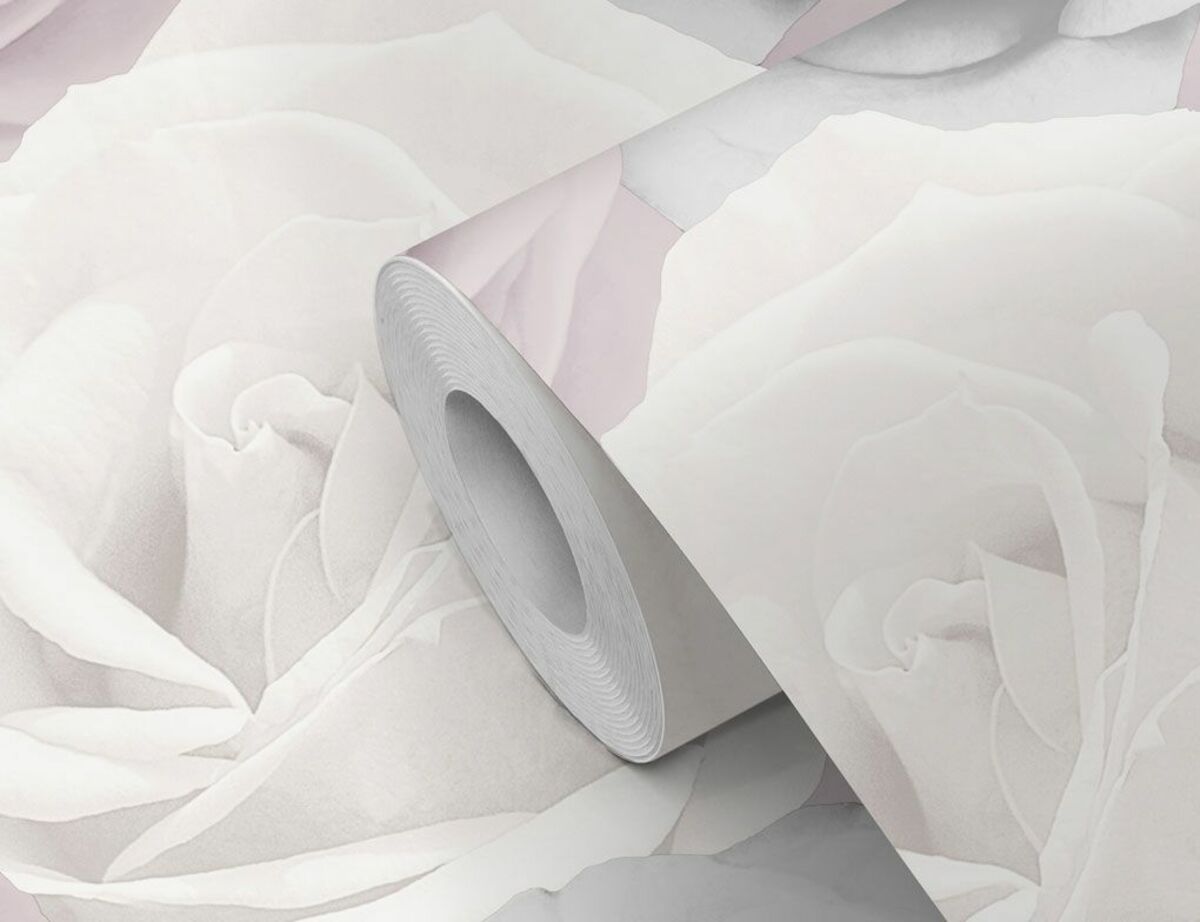 Bild 2 von Papiertapete Rosen Grau, Rosa