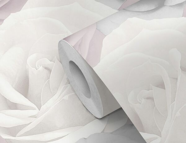 Bild 2 von Papiertapete Rosen Grau, Rosa