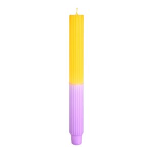 Kerze Rille 2-farbig D2,8xH25cm, gelb