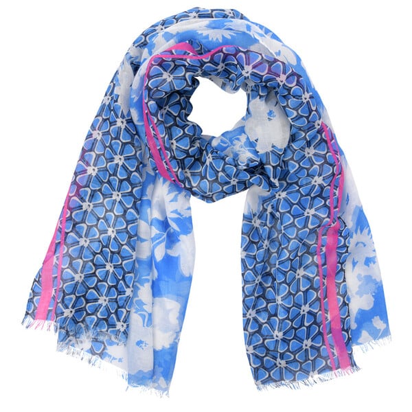 Bild 1 von Damen Tuch mit Blumen-Print BLAU / DUNKELBLAU / WEISS