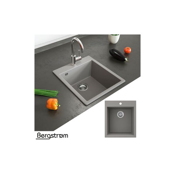 Bild 1 von Granit Spüle Küchenspüle Einbauspüle Spülbecken Küche + Siphon Grau