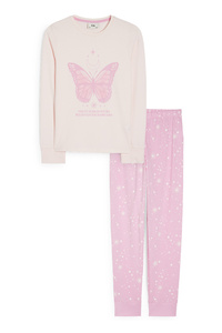 C&A Schmetterling-Pyjama-2 teilig, Pink, Größe: 128