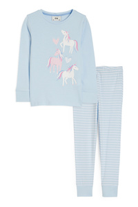 C&A Einhorn-Pyjama-2 teilig, Blau, Größe: 92