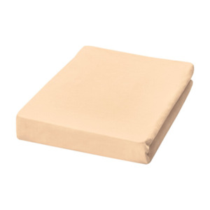 Jersey Spannbetttuch, 90-100 x 200 cm, sand