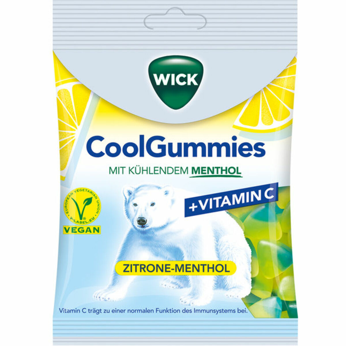 Bild 1 von WICK Fruchtgummis Zitrone Menthol + Vitamin C