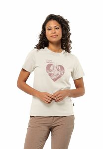 Jack Wolfskin Camping Love T-Shirt Women T-Shirt aus Bio-Baumwolle Damen L cotton white cotton white