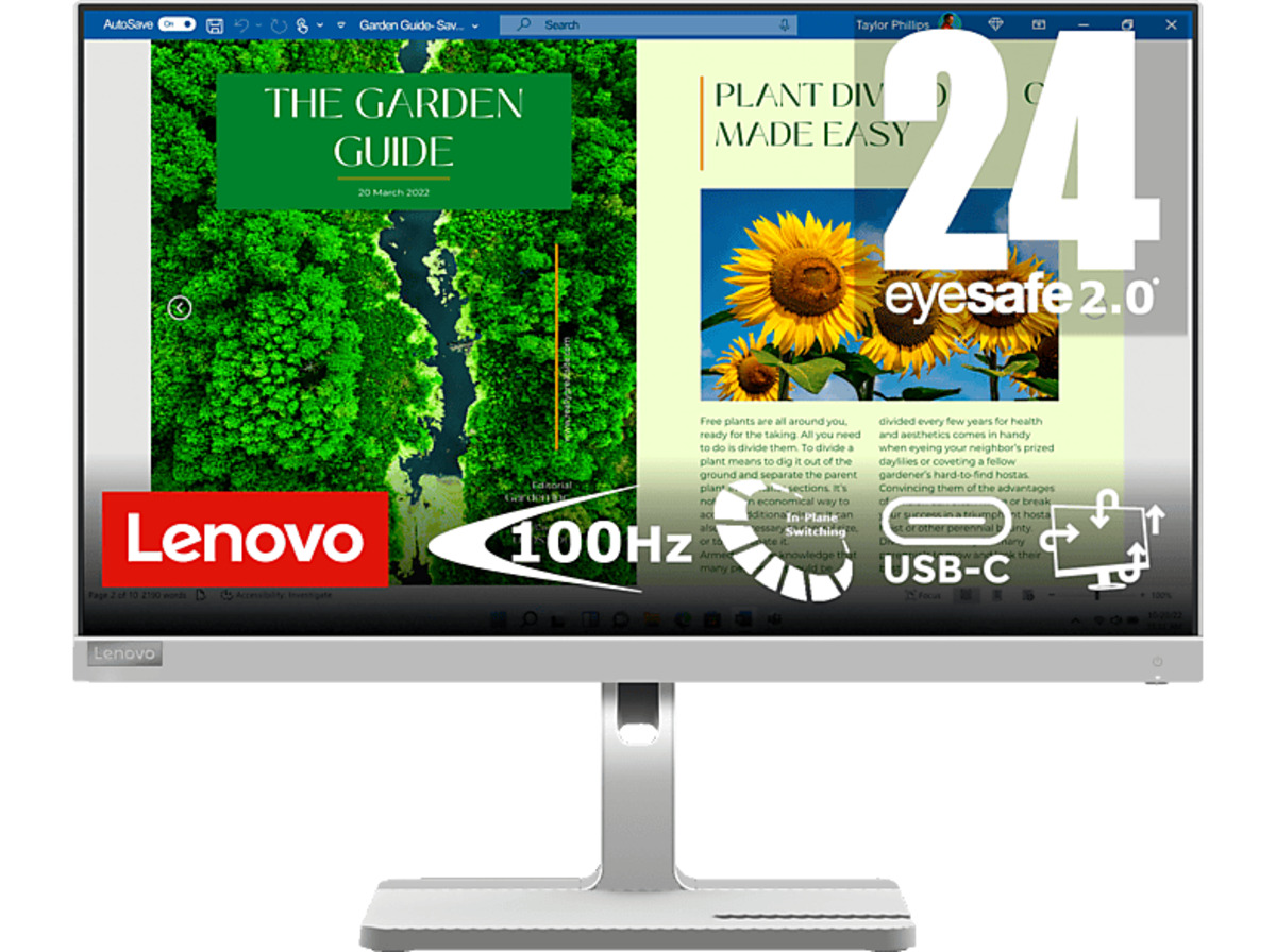 Bild 1 von LENOVO L24m-40 23,8 Zoll Full-HD Monitor (4 ms Reaktionszeit, 100 Hz)