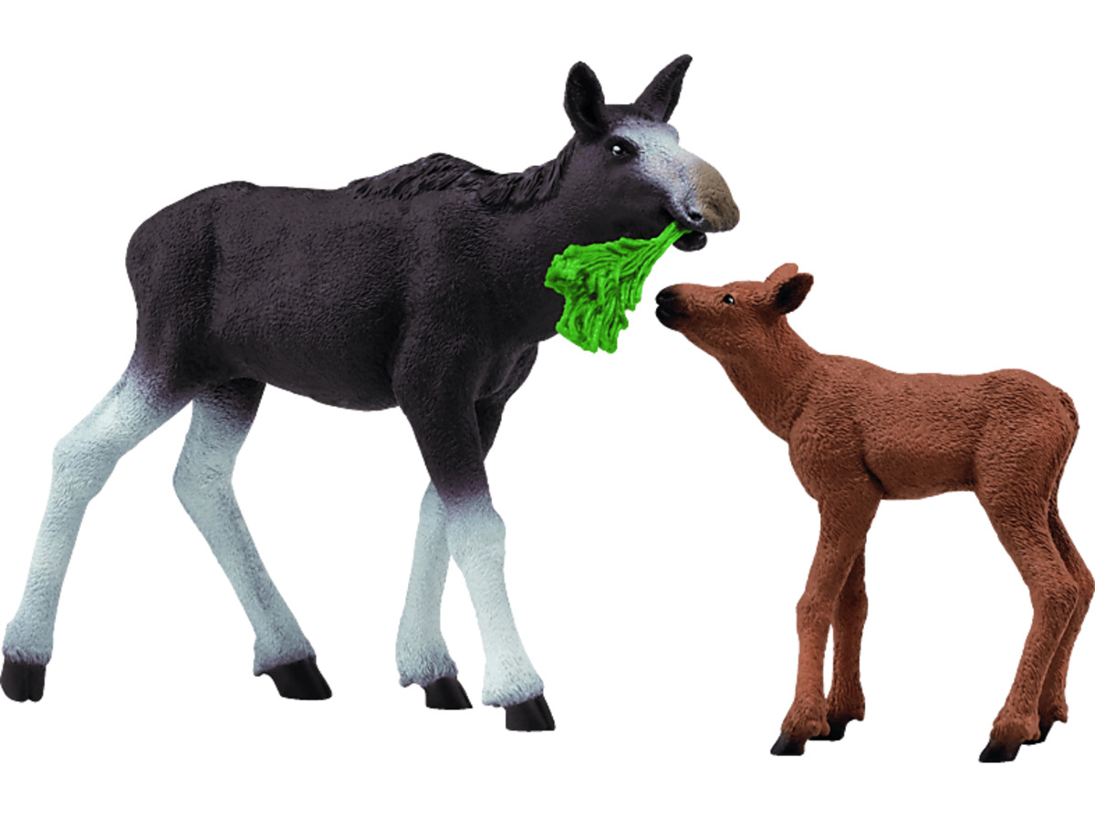 Bild 1 von SCHLEICH 42603 Elchkuh mit Kalb (NatGeo) Spielfigur Mehrfarbig