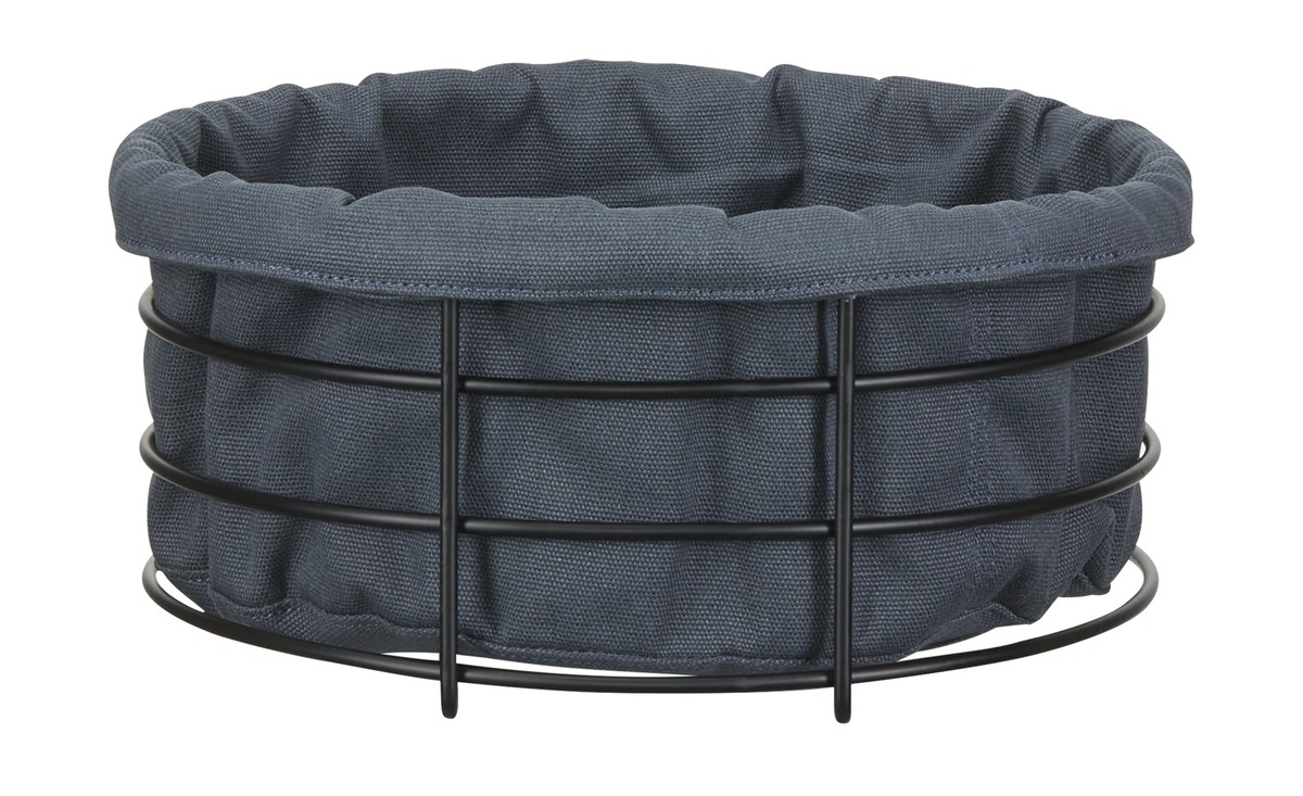 Bild 1 von Brotkorb ¦ grau ¦ Edelstahl, Textil ¦ Maße (cm): H: 10,7  Ø: [23.5] Küchenzubehör > Brotkörbe, Brottöpfe & Brotkästen - Sconto