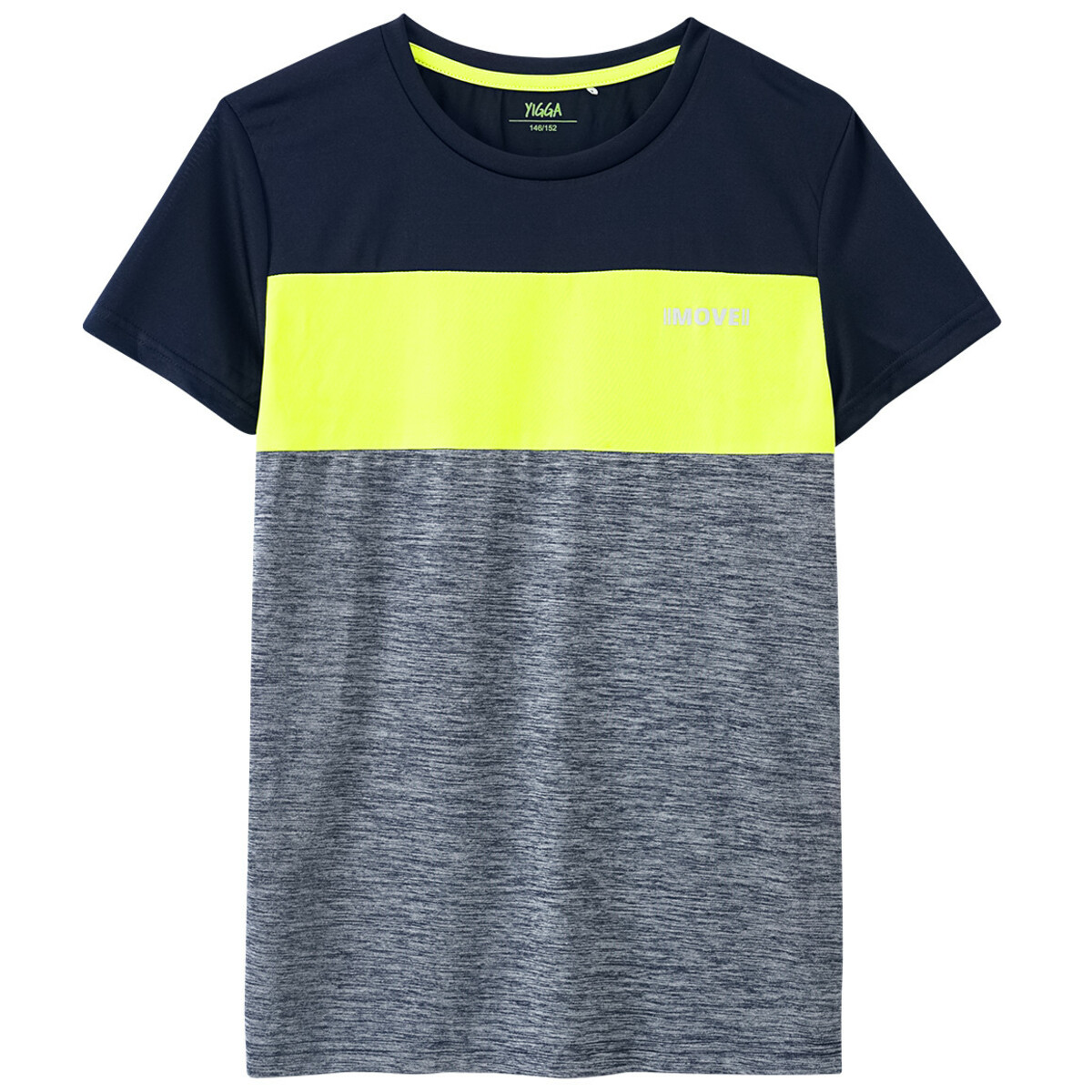 Bild 1 von Jungen Sport-T-Shirt mit Farbteilern DUNKELBLAU / HELLGRÜN