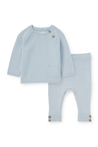 C&A Baby-Outfit-2 teilig, Blau, Größe: 50