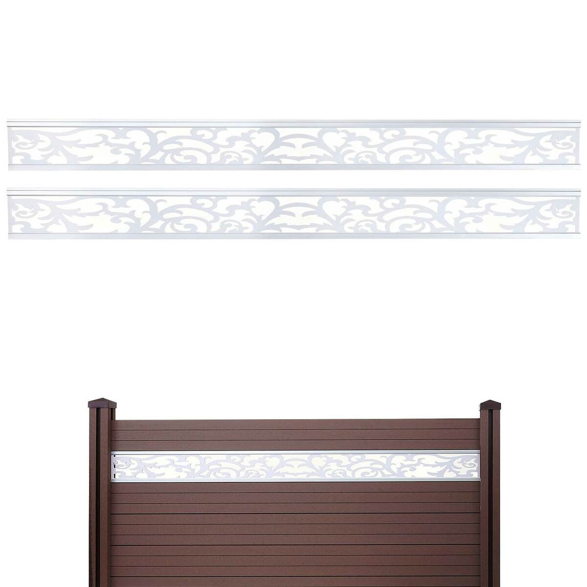 Bild 1 von 2er-Set Dekopaneel für WPC-Sichtschutz Savoie, Verkleidung, 16x177cm weiß