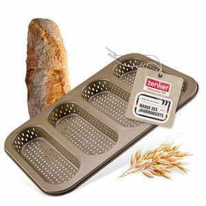 Zenker Mini-Baguetteblech Dein Brot!, 4er