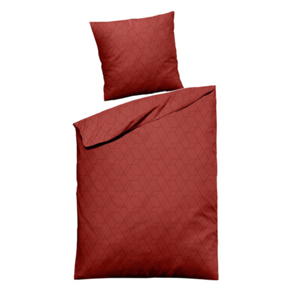 Bild 1 von Damast-Bettwäsche, 135 x 200 cm, rot