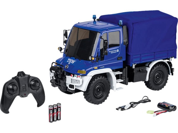 Bild 1 von CARSON 1:12 MB Unimog U300 THW 2.4GHz 100%RTR R/C Spielfahrzeug, Blau