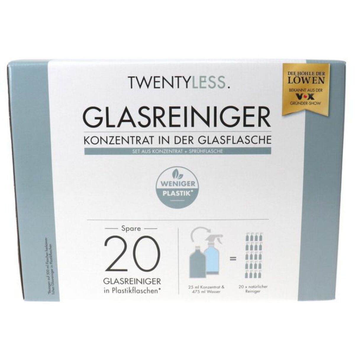 Bild 1 von Twentyless Glasreiniger Konzentrat + Sprühflasche
