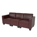 Bild 1 von Modular 3-Sitzer Sofa Couch Moncalieri, Kunstleder ~ rot-braun