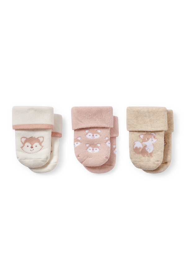 Bild 1 von C&A Multipack 3er-Fuchs-Erstlings-Socken mit Motiv, Beige, Größe: 10-11