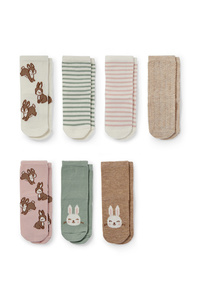 C&A Multipack 7er-Häschen-Baby-Socken mit Motiv, Grün, Größe: 15-17