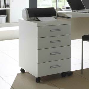 Schreibtischcontainer mit vier Schubladen Weiß