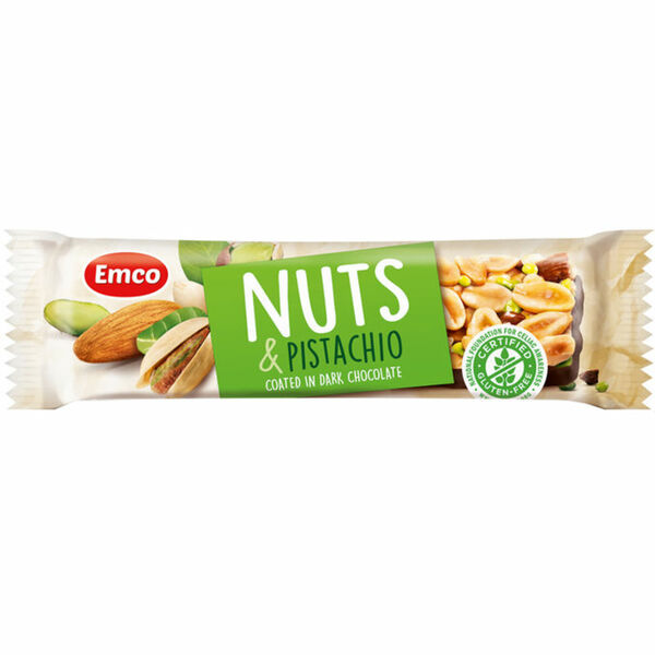 Emco Nussriegel mit Mandeln, Pistazien &amp; dunkler Schokolade von Motatos ...