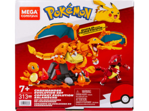 MEGA CONSTRUX Pokémon - Glumanda Evolution Set Bausatz, Orange