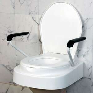 Servocare höhenverstellbarer Toilettensitz mit Deckel, Lehnen 3-fach verstellbar