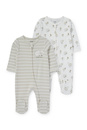 Bild 1 von C&A Multipack 2er-Bauernhoftiere-Baby-Schlafanzug, Weiß, Größe: 50